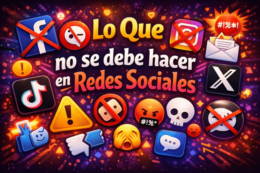 Lo que no se debe hacer en redes