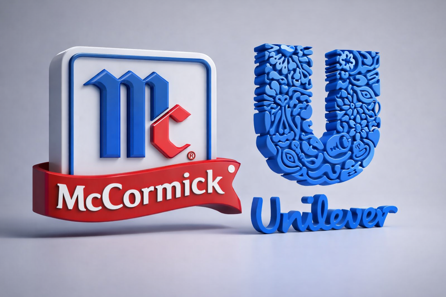 Logos de McCormick y Unilever 3D